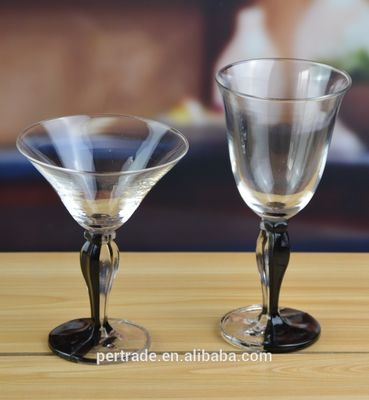 کیفیت Whole Set Heavy Stout Stemed Crystal Cocktail Glasses , Vintage Martini Glasses کارخانه