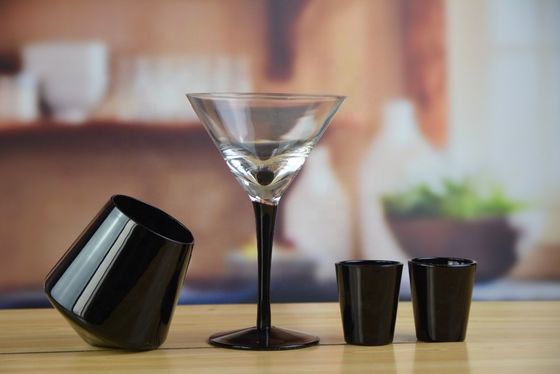 کیفیت Whole Set Heavy Stout Stemed Crystal Cocktail Glasses , Vintage Martini Glasses کارخانه