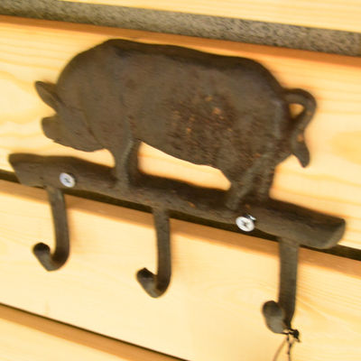 کیفیت Pig Shape Vintage Decorative Iron Wall Hooks For Home کارخانه