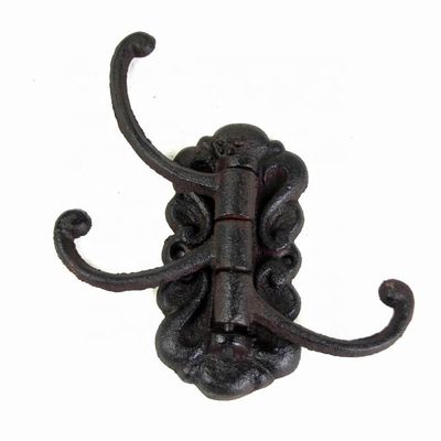 کیفیت Vintage Black Iron Hooks Cast Iron Crafts For Entryway کارخانه