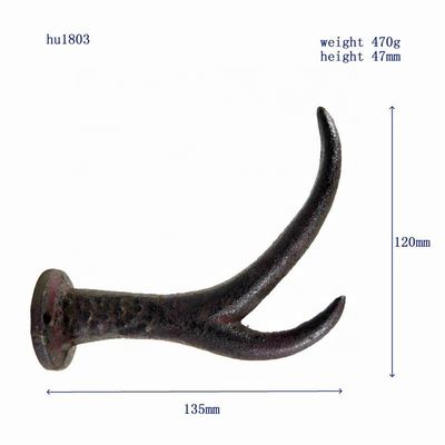 کیفیت Deer Antler Cast Iron Wall Hooks Cast Iron Crafts Rust کارخانه