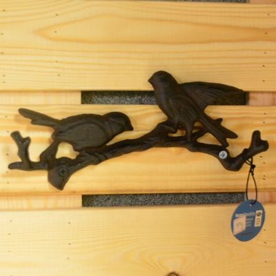 کیفیت Antique Wall Mount Bird shape Black Iron Coat Hooks کارخانه