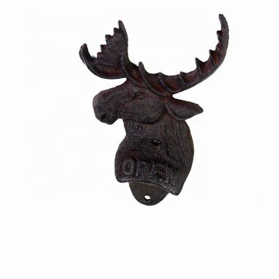 کیفیت Home Decor Deer Head Brown Rust Cast Iron Bottle Opener کارخانه
