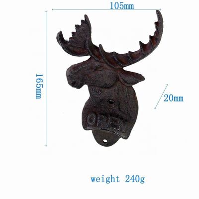 کیفیت Home Decor Deer Head Brown Rust Cast Iron Bottle Opener کارخانه
