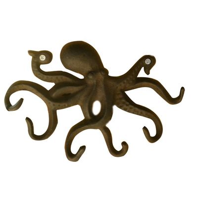 کیفیت Wall Mounted Creative Octopus Cast Iron Hat Hooks کارخانه