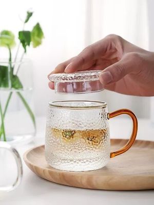 کیفیت Handmade Glass Tea Mug With Embossed pattern High Borosilicate GlassTea Cup Tumbler Drinking Glasses کارخانه