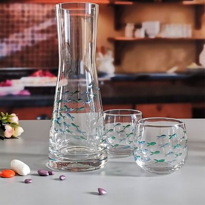 کیفیت Engraved Color Paint Short Tumbler Glass For Beverage کارخانه