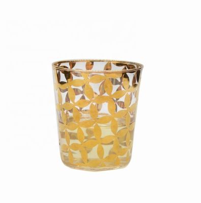 کیفیت Gold Print High End Stemless Wine Glass Tumbler , Crystal Highball Glasses کارخانه