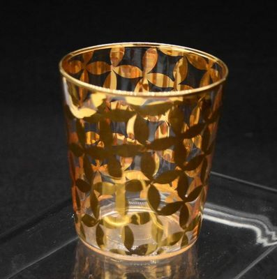 کیفیت Gold Print High End Stemless Wine Glass Tumbler , Crystal Highball Glasses کارخانه