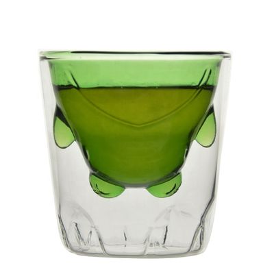 کیفیت Green Borosilicate Double Layer Colored Drinking Glasses کارخانه