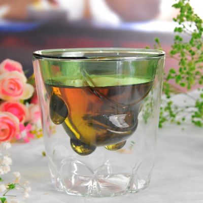 کیفیت Green Borosilicate Double Layer Colored Drinking Glasses کارخانه