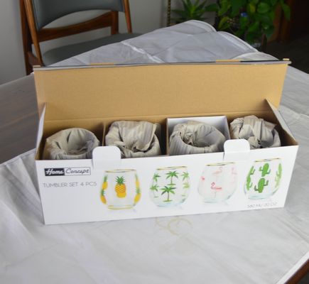 کیفیت Hand Painted Gold Rim Wine Glass Tumbler With Color Decal کارخانه