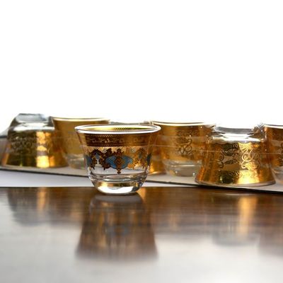 کیفیت High End Luxury Gold Decal Decorated Tumbler Drinking Glasses کارخانه