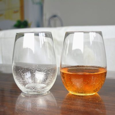 کیفیت 500ml Transparent Stemless Whiskey Tumbler Glasses , Wine Glass Tumbler کارخانه