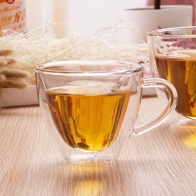 کیفیت Creative Lover Heart Shape Borosilicate Transparent Tea Cups کارخانه