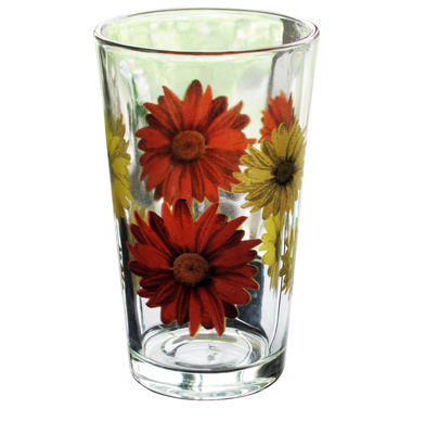 کیفیت Silk Printed Blooming Daisy 16 Oz Highball Glasses کارخانه