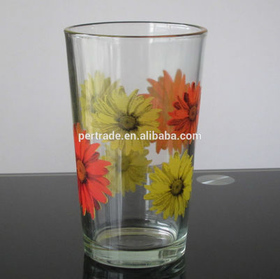 کیفیت Silk Printed Blooming Daisy 16 Oz Highball Glasses کارخانه