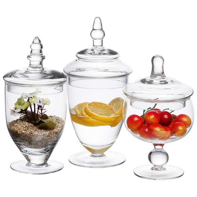 کیفیت Multipurpose Set Of 3 Clear Glass Jars For Kitchen کارخانه