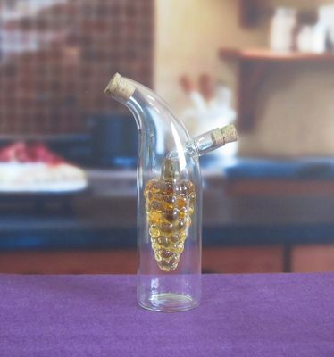 کیفیت Double Layer Grape Shape Glass Canister With Lid For Oil کارخانه