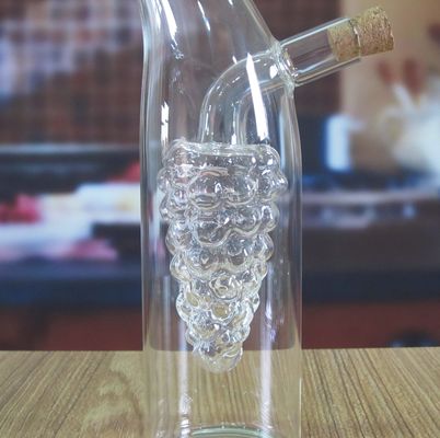 کیفیت Double Layer Grape Shape Glass Canister With Lid For Oil کارخانه