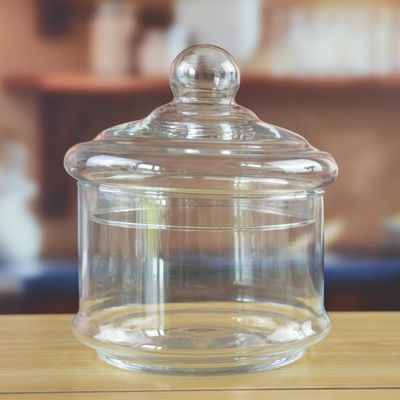 کیفیت Stackable 3 Layers Tower Shaped Glass Storage Jars کارخانه