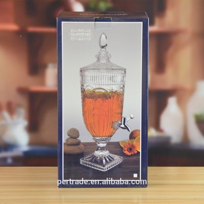 کیفیت Deep Cutted Engraved 5l Glass Jar With Lid . Glass Food Storage Jars کارخانه