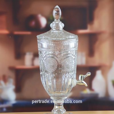 کیفیت Deep Cutted Engraved 5l Glass Jar With Lid . Glass Food Storage Jars کارخانه