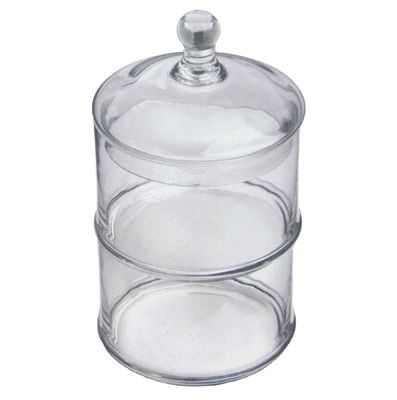 کیفیت Handblown 3 Layer Stackable Storage Jars With Lids کارخانه