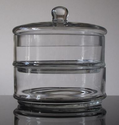 کیفیت Handblown 3 Layer Stackable Storage Jars With Lids کارخانه