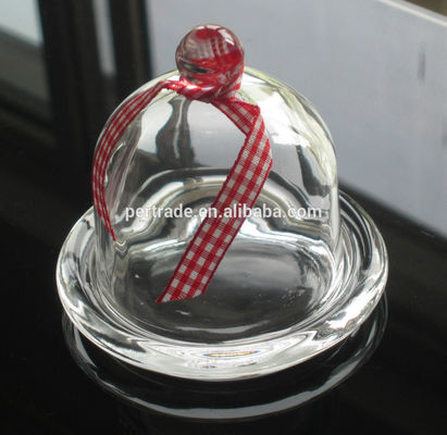 کیفیت Transparent Oval Lead Free Glass Butter Keeper ,  Clear Butter Plate کارخانه