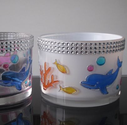 کیفیت Handpainted Votive Candle Holders With Ocean Fish Pattern کارخانه