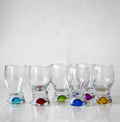 کیفیت Handpainted Rainbowl Bottom Crystal Shot Glasses For Pub کارخانه