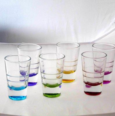 کیفیت Handpainted Rainbowl Bottom Crystal Shot Glasses For Pub کارخانه