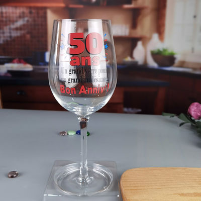 کیفیت Clear 1 Litre Giant Wine Glass With Anniversary Decor کارخانه