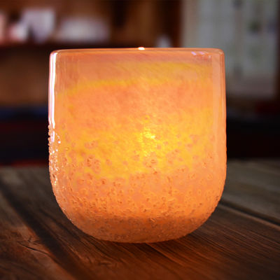 کیفیت Iridescent Votive Glass Candle Holders Half Rough Sands Surface کارخانه