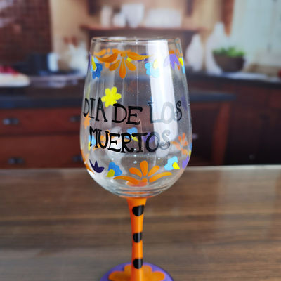 کیفیت FDA Holiday Gift Hand Painted Festival Wine Glass کارخانه