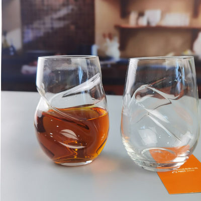 کیفیت Twisted Swirling Crystal Red Wine Glasses 250ml Stemless کارخانه