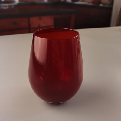 کیفیت Lead Free Stemless Crystal Wine Glass Handblown 550ml کارخانه