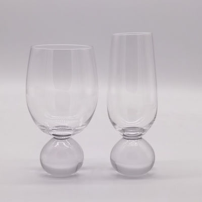 کیفیت Ball Stemmed Lead Free Crystal Highball Tumblers For Champagne کارخانه